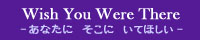 Wish You Were There�|���Ȃ��Ɂ@�����Ɂ@���ė~�����|�@���؏C���̐������肤����